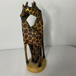 Giraffes Handcrafted Wood Carved African Kenya